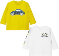 MAYORAL boys t-shirt set yellow/white with cars - 92 cm - Baby T-shirt