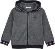 MAYORAL chlapecká mikina na zip, kapuce s proužky - šedá - 110 cm - Mikina