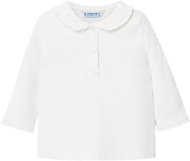 MAYORAL girls polo shirt DR with collar and embroidery - cream - 98 cm - Baby Shirt