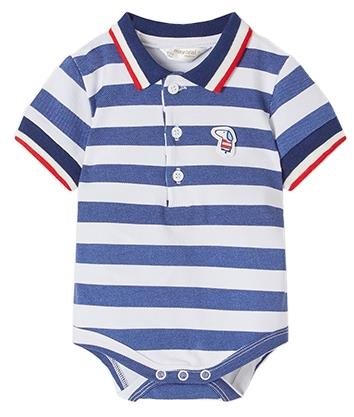 Mayoral boy's body KR striped, white/blue - 55 cm - Bodysuit for Babies - Main image