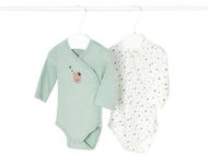 Mayoral girls body DR set 2 pcs hearts, teddy bear green/white - 55 cm - Bodysuit for Babies