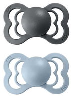 Bibs Supreme Silicone Soother 2 pcs Iron / Baby Blue - size 2 (6+m. ) - Baby Pacifier