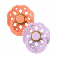 Bibs Boheme natural rubber pacifier 2pcs Papaya/Violet Sky - size 2 (6+m. ) - Baby Pacifier