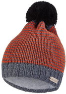 Little Angel Čepice pletená cikcak s bambulí Outlast ® - černá bambule vel. 4, 45-48 cm - Children's Hat