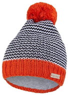 Little Angel Čepice pletená cikcak s bambulí Outlast ® - oranžová bambule vel. 5, 49-53 cm - Čepice pro miminko