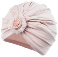 Jamiks dívčí čepice HALLI našitá květina růžová 42 cm - Children's Hat