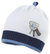 Jamiks chlapecká čepice VOLATUS bílá modrý potisk 40 cm - Children's Hat