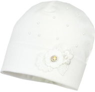 Jamiks dívčí čepice Lotus smetanová 40 cm - Čepice pro miminko