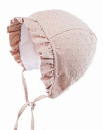 Jamiks dívčí čepice na zavazování Clea hnědá 42 cm - Čepice pro miminko
