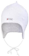Little Angel Čepice podšitá zavazovací Outlast® - bílá srdce/pruh bílošedý melír vel. 1, 36-38 cm - Čepice pro miminko