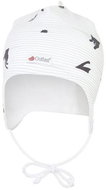 Little Angel Čepice podšitá zavazovací BIO Outlast® - bílá-černá kočka/bílá vel. 3, 42-44 cm - Čepice pro miminko