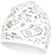 Little Angel Čepice podšitá BIO Outlast® - bílá zvířátka/bílá vel. 1, 36-38 cm - Čepice pro miminko