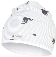 Little Angel Čepice podšitá BIO Outlast® - bílá-černá kočka/bílá vel. 2, 39-41 cm - Čepice pro miminko