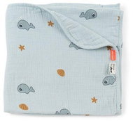 Done by Deer Muslin baby blanket GOTS Wally - blue - Blanket