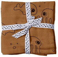 Done by Deer Muslin wrap nappies Sea Friends 2pcs - mustard - Cloth Nappies