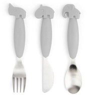 Done by Deer Easy-grip cutlery set Deer friends - grey - Children's Cutlery