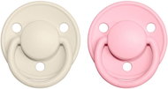 Bibs De Lux natural rubber soother 2 pcs Ivory / Baby Pink - size 1 (0-6m. ) - Baby Pacifier