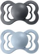 Bibs Supreme natural rubber soother 2 pcs Iron / Baby Blue - size 2 (6+m. ) - Baby Pacifier