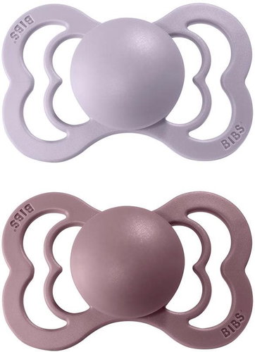 Bibs Supreme natural rubber pacifier 2 pcs Dusky Lilac / Heather - size 1 (0-6m. ) - Baby Pacifier - Main image
