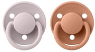 Bibs De Lux natural rubber soothers 2 pcs Pink Plum / Peach - size 1 (0-6m. ) - Baby Pacifier