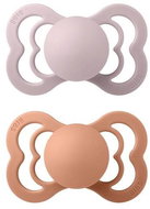 Bibs Supreme natural rubber pacifiers 2pcs Pink Plum/Peach size 1 (0-6m. ) - Baby Pacifier