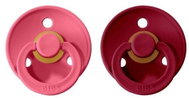 Bibs Colour natural rubber soother 2 pcs Coral / Ruby - size 1 (0-6m. ) - Baby Pacifier