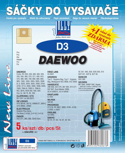 D3 Vacuum Cleaner Bags - Vacuum Cleaner Bags - Main image