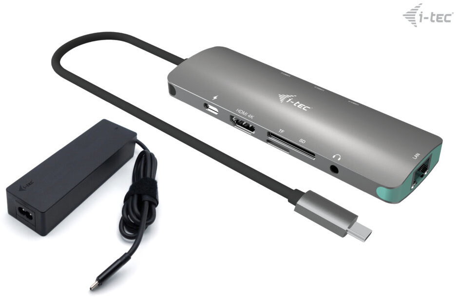 i-tec USB-C Metal Nano Docking Station 4K HDMI LAN s PD 100W + i-tec Universal Charger 100 W