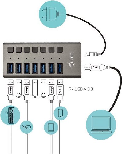 i-tec USB 3.0 Charging Hub 10 Port + Power Adapter 48W