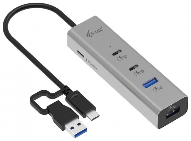 i-tec Universal Charging Metal HUB 2x USB-C + 2x USB-A Port, PD 85 W