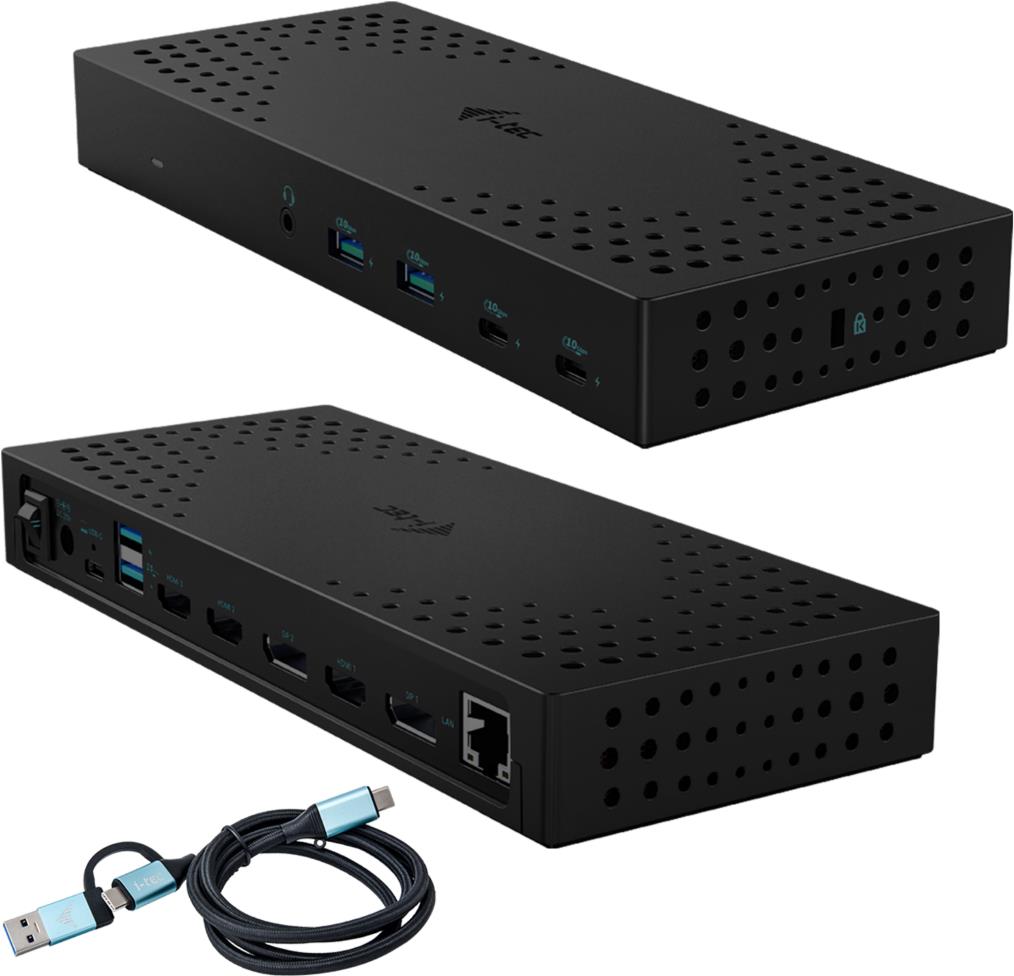 i-tec USB 3.0 / USB-C / Thunderbolt, 3x 4K Docking Station Gen 2 + Power Delivery 100W