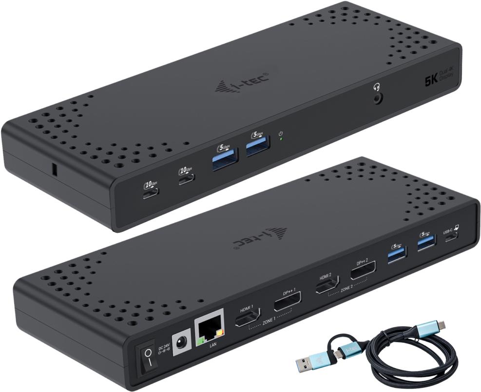 i-tec USB 3.0/USB-C/Thunderbolt Dual Display Docking Station, PD 100W
