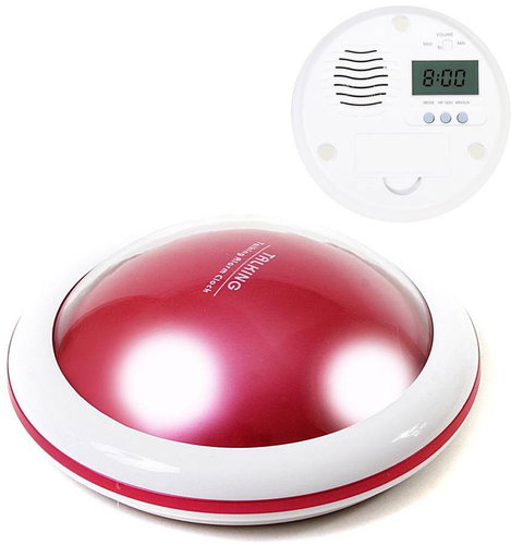 Desk alarm clock with voice output red - Alarm Clock - Main image