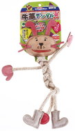 Japan Premium super leather dog toy with thick cotton ropes for dental care, rabbit - Dog Toy
