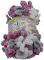 VLNIKA s. r. o. Puffy colour 100g - 6070 white, grey, dark pink - Yarn