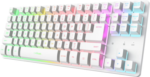 Trust GXT831W THADO TKL Wireless Gaming Keyboard White - US - Gamer billentyűzet - Fő fotó