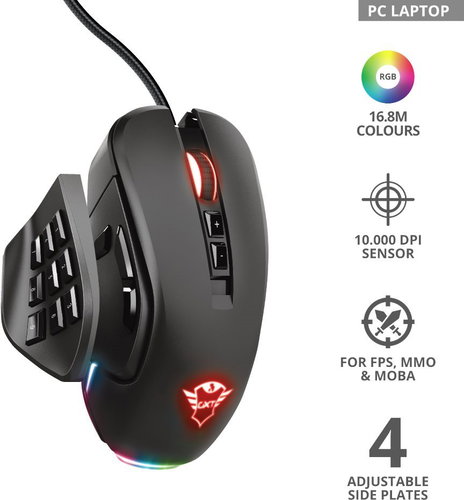 Trust GXT970 Morfix Customisable Mouse - Gaming Mouse - Main image