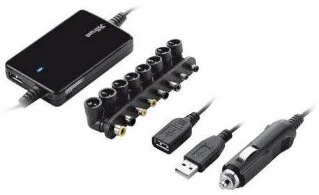 Trust 70W Thin Laptop & Phone Charger for car use - black - Car Adapter - Main image