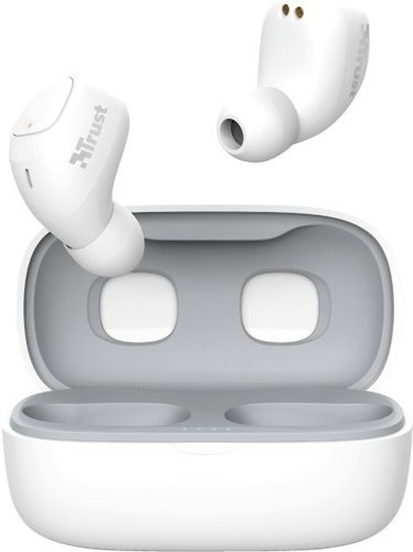 Trust Nika Compact Bluetooth Wireless Earphones, White - Wireless Headphones - Main image