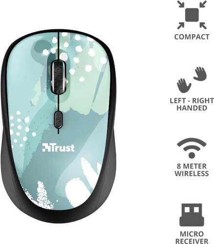 Trust Yvi Wireless Mouse Blue Brush - Mouse - Main image