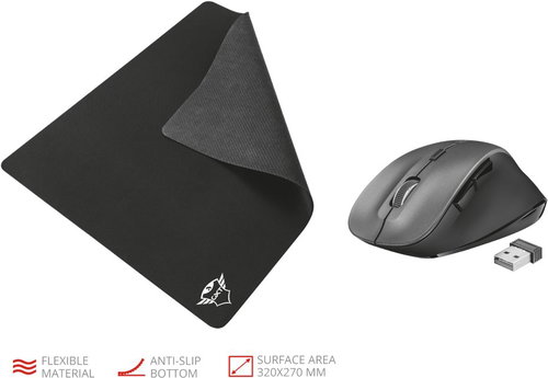 Trust RAVAN WIRELESS MOUSE + GXT 754 Mousepad - L - Maus - Hauptbild