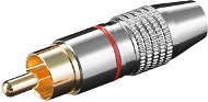Steckverbinder OEM Cinch Stecker (M) für Kabel, roter Streifen, vergoldet - Konektor