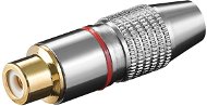 OEM Cinch Stecker (F) für Kabel, roter Streifen, vergoldet - Steckverbinder