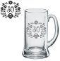 Glass JTF Beer pint 0,5 l Jubilee 50 years motif flowers - Sklenice