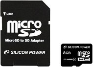 Silicon Power MicroSDHC 8GB Class 10 UHS-I + SD adapter - Memóriakártya