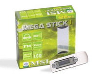 MSI MEGA Stick 5in1, 128 MB, MP3/ WMA přehrávač, FM Tuner, dig. záznamník, USB disk - MP3 Player