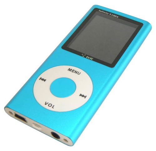EU3C INFiNiTY V100A 1GB modrý (blue), MP3/ WMA/ WAV/ ASF/ MP4/ JPG přehr., dig. zázn., USB2.0, Li-Io - MP4 Player - Main image