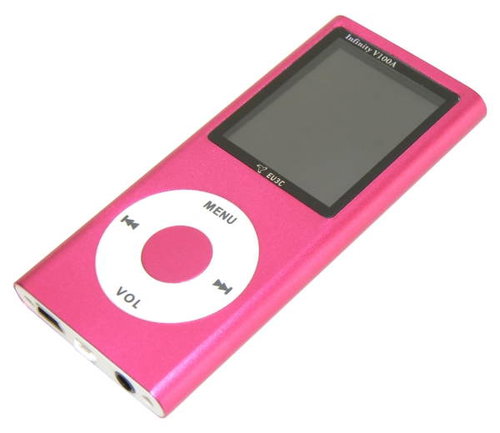 EU3C INFiNiTY V100A 1GB růžový (pink), MP3/ WMA/ WAV/ ASF/ MP4/ JPG přehr., dig. zázn., USB2.0, Li-I - MP4 Player - Main image