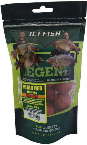 Jet Fish Extra Hard Boilie Legend Robin Red + Cranberry 30mm 250g - Boilies - Main image