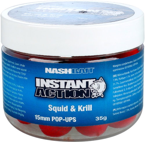 Nash Instant Action Squid & Krill 15mm 35g - Pop-up Boilies - Main image